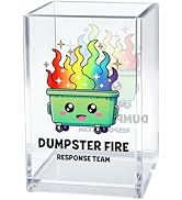 Gkodw Dumpster Fire Response Team Acrylic Cosmetic Organizer Pen Holder, Funny Acrylic Desk Holde...