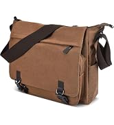 CAAORDKSO Canvas Vintage Messenger Bag Shoulder bag Large Travel Crossbody bags for Men Women 14 ...