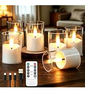 YTRUSTIX Rechargeable Flameless Tea Light Candles with Timer Remote, 1.7"x2.5" Acrylic Small Voti...