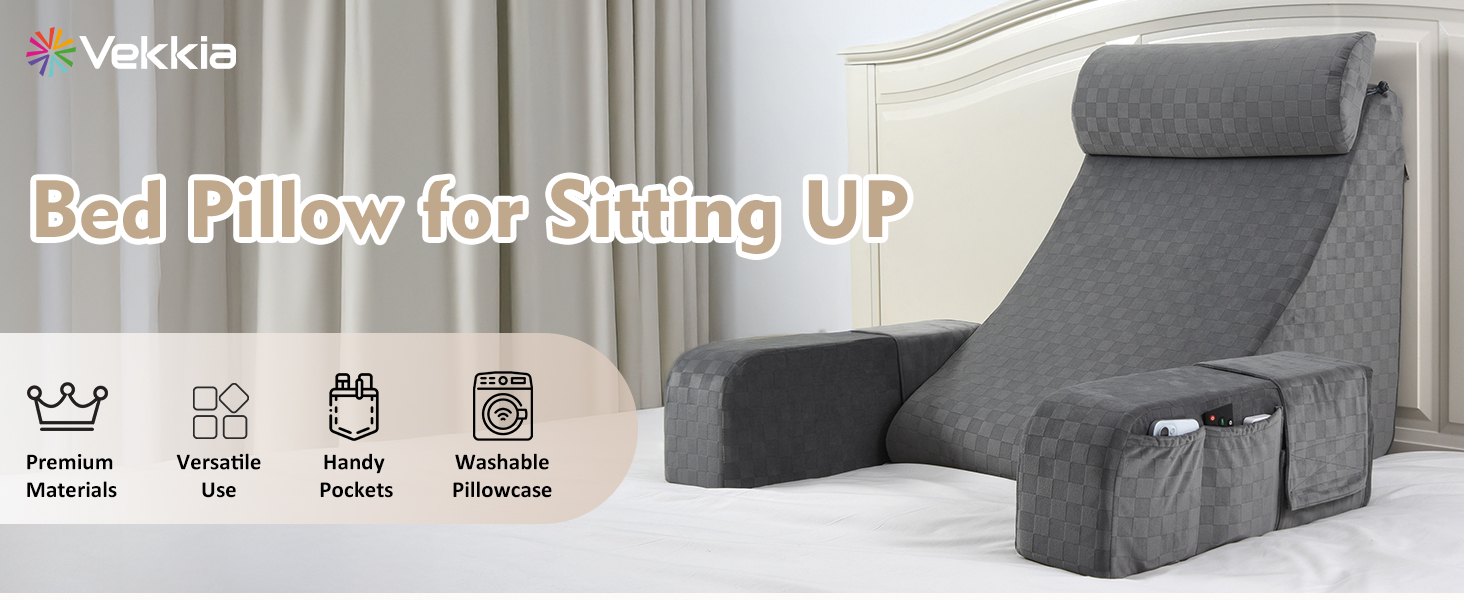 bed pillow for reading with arm support