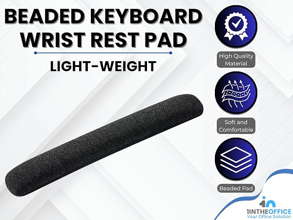 beaded keyboard wrist rest pad, wrist rest pad, keyboard rest pad, beaded rest pad