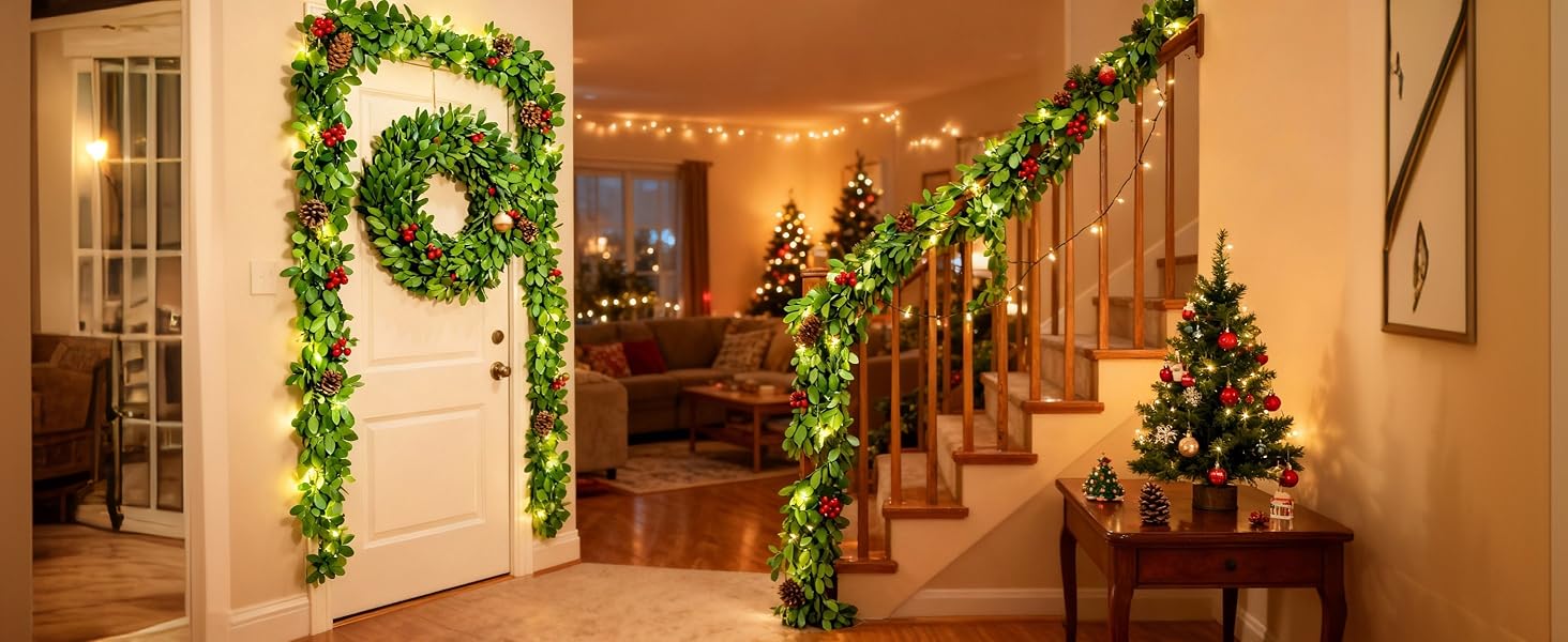 Artificial Greenery Eucalyptus Vine, 252ft Plants Fake Hanging Green Leaves Jungle DIY Wreath