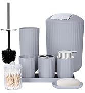 FEILANDUO Bathroom Accessories Sets Complete, 8 Pcs Bathroom Accessory Set with Trash Can, Soap D...
