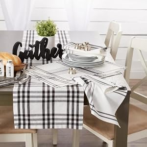 farmhouse table,rustic decor,table runner,tablerunner,gingham,buffalo check,plaid,gingham table