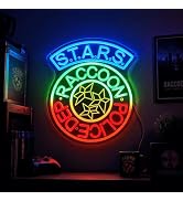 S.T.A.R.S. Raccoon Police LED Neon Sign 38x32cm - Tactical Team Style Wall Decor, USB Powered Gam...
