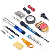 Soldering Iron Kit Electronics, Soldering Iron 60W Adjustable Temperature, Solder Wire, Wire Stri...