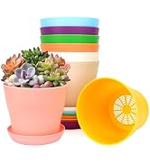 Bluckincle 4.7 Inch Plant Pots Indoor Outdoor, 8 Pack Colorful Plant Flower Pots with Drainage Ho...