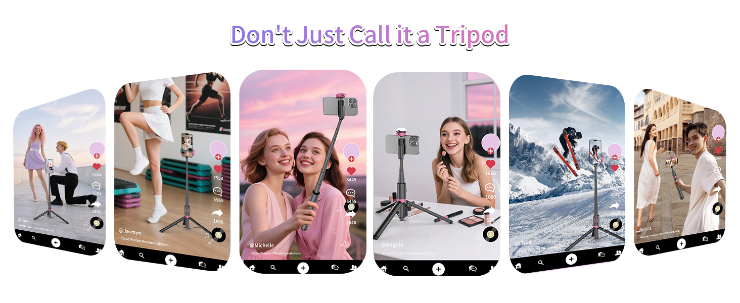 Cell Phone Stand Camera Tripod with Rechargeable