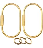 CMVFYL Gold Brass Key Rings, Purse Bag Charms for Handbags, Screw Lock Key Organizer, Carabiner K...
