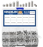 NINDEJIN Allen Set Screws with Wrench Kit, 304 Stainless Steel Hex Grub Screws, Metric M4/ M5 Con...