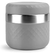 Cafezi 24 oz Insulated Food Jar, Stainless Steel Lunch Container, Gray | 18/8 Stainless Steel, Le...