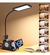 Desk Lamp with Wireless Charger, COZOO LED Desk Lamps for Home Office, Eye-Caring LED Light with ...
