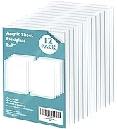 Egofine Plexiglass Sheets Acrylic Sheets 12 Pack of 5x7’’ 0.04 Thick Clear Plastic Cast Transpare...