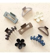 8PCS Hair Clips for Women, Flower Claw Clips for Thick Hair, Non-Slip Hair Accessories with Multi...