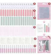 50PCS Press on Nail Tool Kit Nail Prep Kit with Nail Glue,Nail Adhesive Tabs, Mini Nail File, Nai...