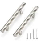 Kingrol 30 Pack 5" Cabinet Pulls with 3" Hole Center, Satin Nickel Stainless Steel Kitchen Drawer...