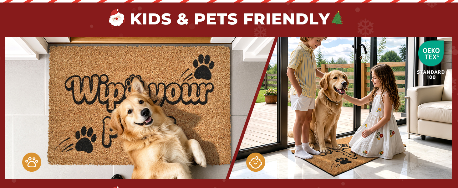 funny muddy coir welcome door mat natural fiber eco-friendly outdoor indoor outside doormat