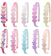 Santoddle Headbands for Girls 10Pcs Sparkly Baby Headband Glitter Hairbands Colorful Head Bands f...