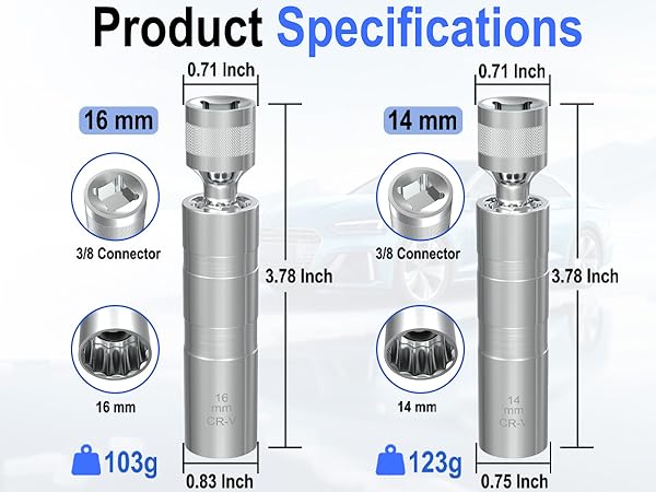 14mm&16mm Spark Plug Socket Set