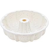 Vinino 9.6" Silicone Fluted Tube Cake Pans with Metal Reinforced Frame, Pound Cake Pan Mold, BPA ...