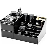 CeleVista Cologne Organizer for Men with Drawer, Cologne Stand and Skincare Organizer, Mens Dress...