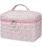 Gosect Large Makeup Bag, Cute Cosmetic Bag for Women Girls, Floral Coquette Aesthetic Toiletry Ba...