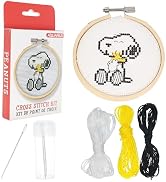 GAMAGO Peanuts Snoopy Cross Stitch Embroidery Kits for Kids Teens and Adults - DIY Craft Set with...