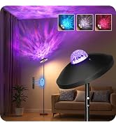 GOEBLESON LED Floor Lamp with RGB Galaxy Projector, 18W Double Sided Corner Light Rotatable, Dimm...