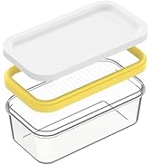 UNIVIVO Butter Slicer Cutter, Stick Butter Container Dish with Lid for Fridge, Easy Cutting Two 4...