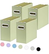 Oterri File Organizer, 4 Packs Small Storage Box, Cardboard File Folder Organizer, Collapsible Fi...