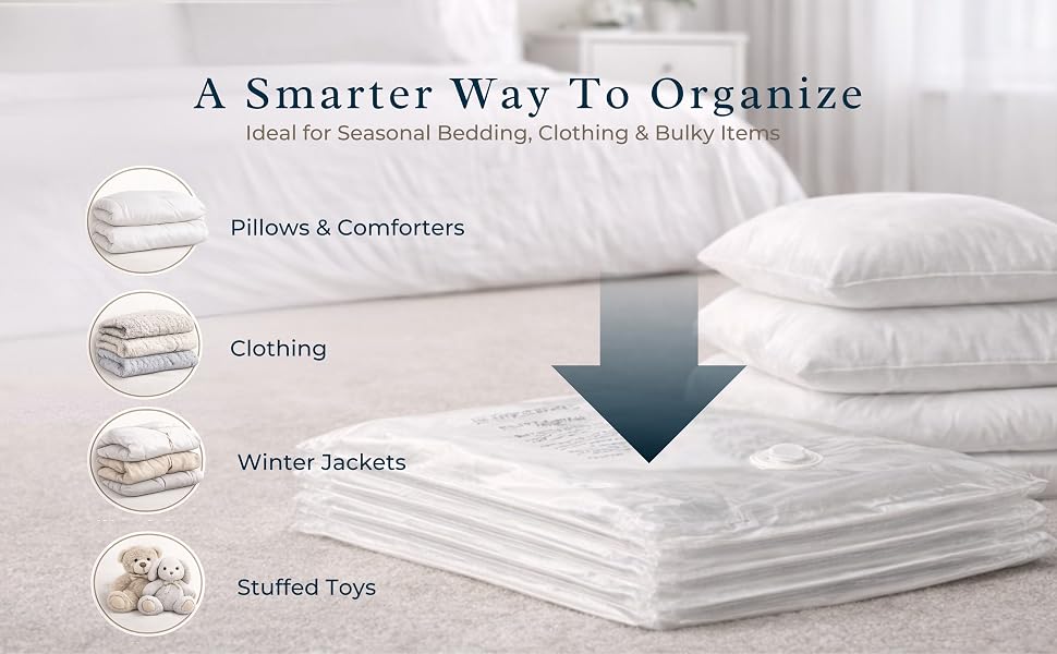 High-quality vacuum storage bags for clothes and bedding storage and organization