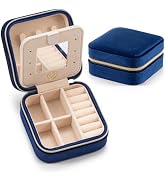 VOMNA Plush Velvet Travel Jewelry Case,Mini Jewelry Box,Small Jewelry Organizer Portable Display ...