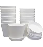 JERIA 16-Pack 4" Plastic Flower Plant Pots Thickened Seedlings Nursery Pots, Flower Plant Contain...
