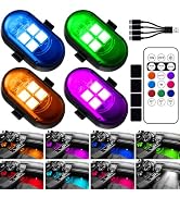 Upgraded Wireless LED Lights for Car, Rechargeable Interior Car Lights with 8 Colors Brightness A...