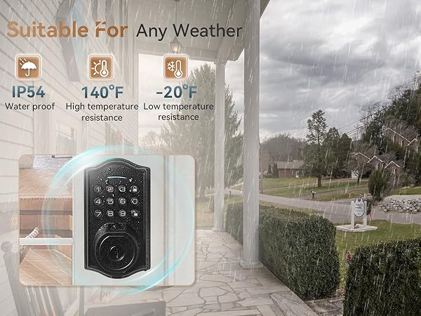 keyless entry door lock with handle