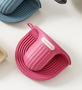 Cosamtec Silicone Oven Mitts Heat Resistant Mini Oven Gloves and Pot holders Set for Kitchen Non ...