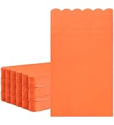 HEIPINIUYE 50 Pcs Orange Scalloped Dinner Napkins 2-ply Orange Scalloped Paper Bathroom Napkins G...