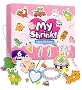 195 Pcs Shrink Plastic Kit with 39 Pre-Cut Patterns,3 Blank Shrink Plastic Sheets,Punch,Scissors,...