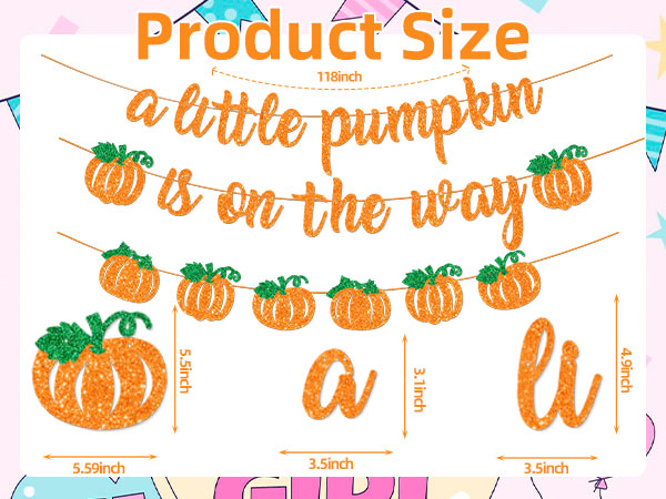 A Little Pumpkin Is On The Way Banner with Pumpkin Garland
