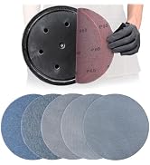 9 Inch Premium Ceramic Mesh Sanding Disc 60/80/120/180/240 Grit, 25 Pack Round Hook and Loop Mesh...