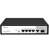 4 Port Gigabit PoE Switch Unmanaged, 5 Port PoE+ Power Over Ethernet Poe Switch with Gigabit Upli...