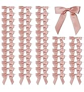 Satin Ribbon Bows for Gift Wrapping - 2.5 Inch Premade Bows with Twist Ties for Treat Bags, Birth...