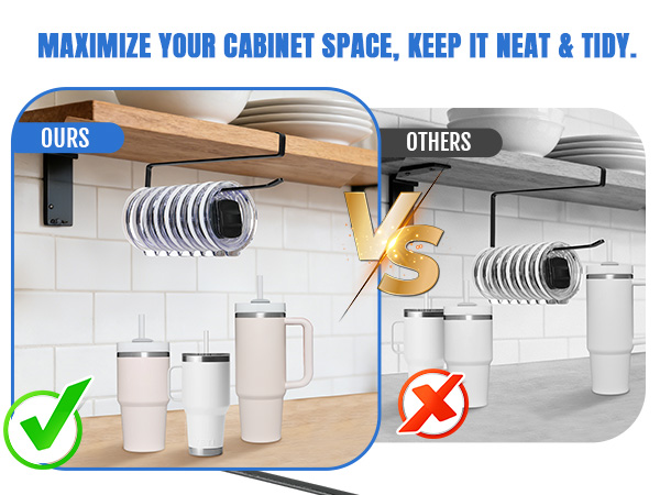 it helps to maximize your cabinet space, keep your kitchen table neat by storing lids together.