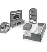 Badger Basket Toy Media Room Furniture Set for 18 inch Dolls - Gray/White