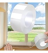 Window Weather Sealing Tape 2 Inch x 33 FT Weather Stripping Residue-Free Clear Window Draft Isol...