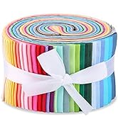 Jelly Roll Fabric, Roll Up Cotton Fabric Quilting Strips, Fabric Jelly Rolls for Sewing, Patchwor...