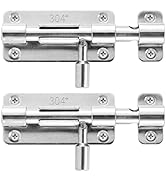JQK Door Security Slide Latch Lock Barrel Bolt, 304 Stainless Steel Sliding Gate Latches Thickene...