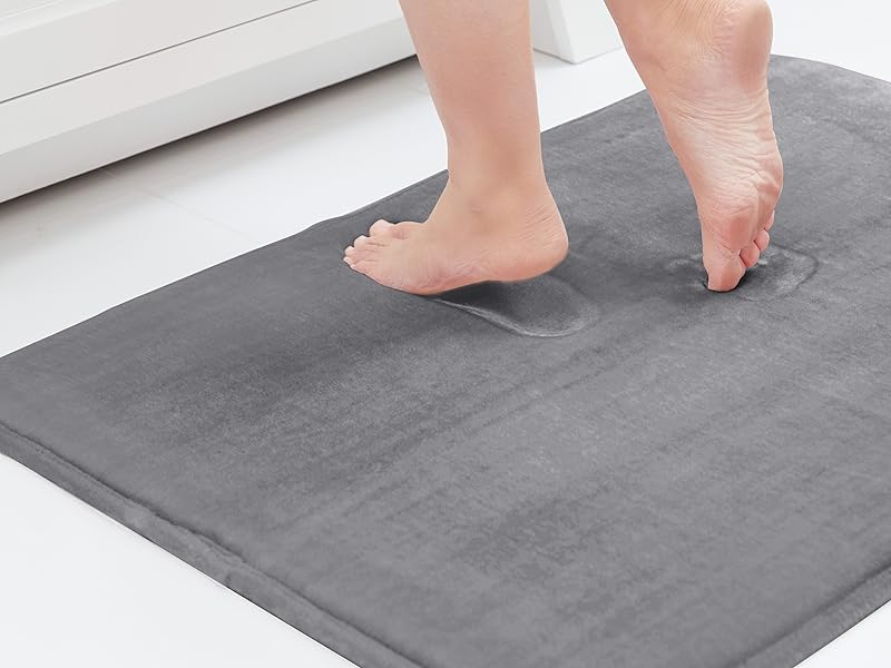 Thick Memory Foam Bathroom Rugs, Machine Washable Bathmat