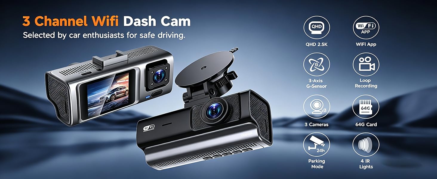 3 Channel Dash Cam