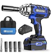 FADAKWALT 20V Cordless Impact Wrench Powerful Motor with 1/2" Square Driver,Max Torque 300 Ft-lbs...